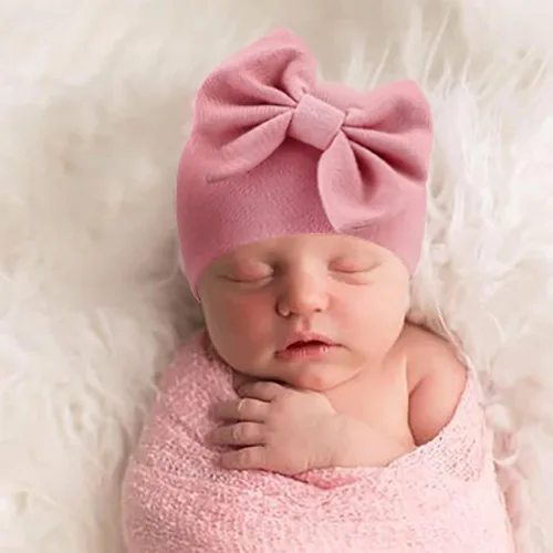 Vista 3 de DRESHOW BQUBO - Gorros de hospital para recién nacido, gorro de algodón para bebés de 0-66-24 meses