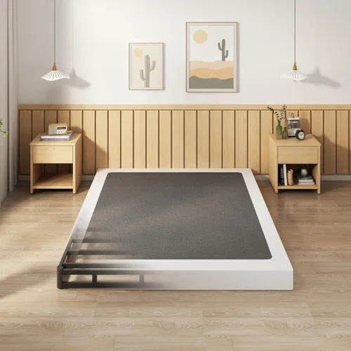 Vista 10 de EMODA Base de cama de metal resistente de 4 pulgadas con cubierta de tela, fácil montaje
