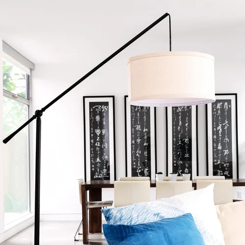 Vista 7 de Brightech Hudson 2 - Lámpara de pie LED, lámpara alta con base resistente, lámpara de arco contemporánea para salas de estar y oficinas, gran
