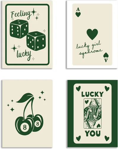 Vista 5 de KEUSPI Póster artístico de pared de 8 bolas con diseño retro de la frase «Lucky You Girl» de «Lucky You Girl» («Lucky You Girl») para decoración