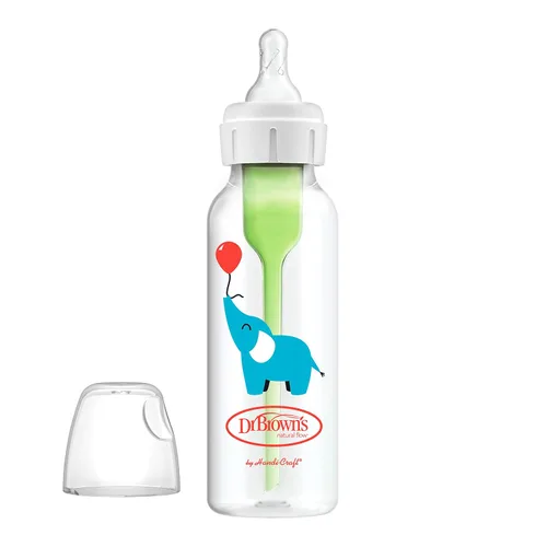 Vista 5 de Dr. Brown's Natural Flow Anti-Colic Options+ Biberones estrechos de 8 oz/8.5 fl oz, con boquilla de flujo lento de nivel 1, paquete de 6, juego