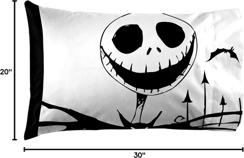 Vista 3 de Jay Franco Nightmare Before Christmas Together - Juego de 1 funda de almohada – Ropa de cama infantil súper suave de doble cara (producto oficial)
