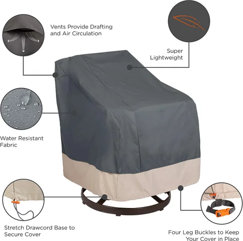 Vista 3 de MODERN LEISURE Renaissance Ultralite - Funda giratoria para silla de patio, tela resistente a los rayos UV, protección de muebles de exterior