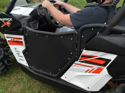 Vista 5 de SuperATV Puertas de aluminio compatibles con Can-Am Maverick 2013+, See Fitment, extra resistente, recubrimiento en polvo, resistente a