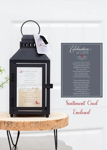 Vista 5 de Farol conmemorativo de Celebración de la Vida con vela LED parpadeante, regalo de duelo pensativo, regalo de condolencia por la pérdida de mamá