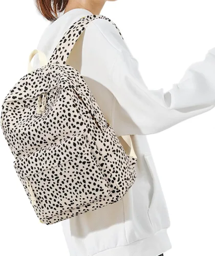 Vista 7 de Mochila escolar para adolescentes, mochila grande de pana ligera, para niñas, niños, casual, escuela secundaria, universidad, Leopardo-albaricoque