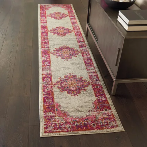 Vista 44 de Nourison Passion Alfombra marfil/negro, de 2 pies 2 pulgadas x 10 pies, fácil de limpiar, no desprende pelo, para habitación, sala, comedor, cocina