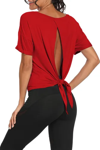 Vista 6 de Bestisun - Camisetas de tirantes para mujer con espalda abierta, ropa deportiva para entrenamiento, yoga y ejercicio Verde militar