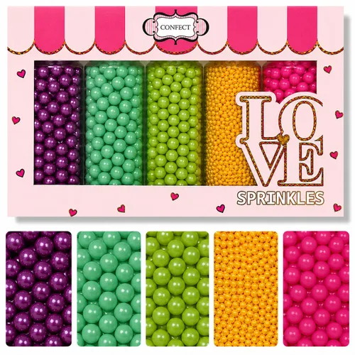 Vista 13 de Confect Gránulos Dorados de Perlas Gránulos Dorados para Decoración de Pasteles y Cupcakes y Celebración Paquete Surtido de 5 All That Glitters