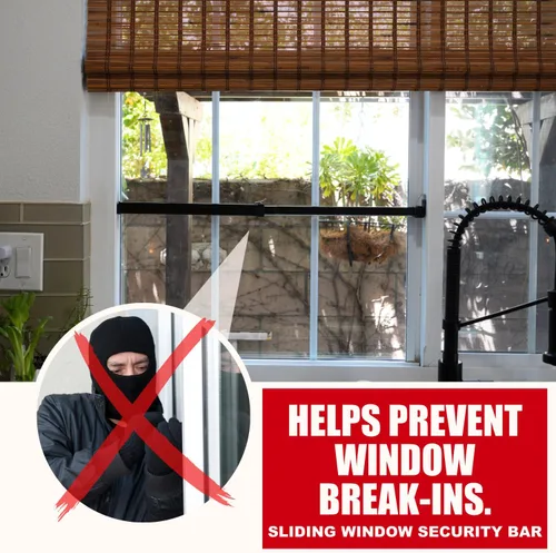 Vista 2 de SecurityMan Barra de seguridad para ventana, fácil de instalar para ventanas horizontales/verticales, barra de bloqueo de ventana ajustable