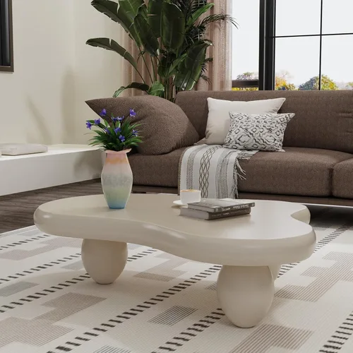 Vista 13 de Mesas de centro en forma de nube, mesa de centro irregular, mesa de centro con diseño moderno en forma de nube, mesas de centro para sala de estar