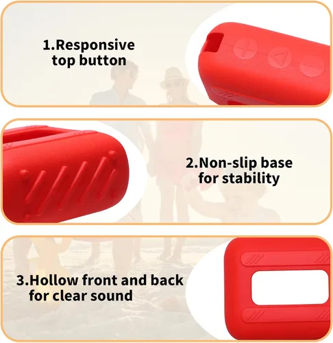 Vista 3 de LTGEM - Funda compatible con altavoces JBL GO 4, silicona suave para altavoces JBL GO 4, color negro