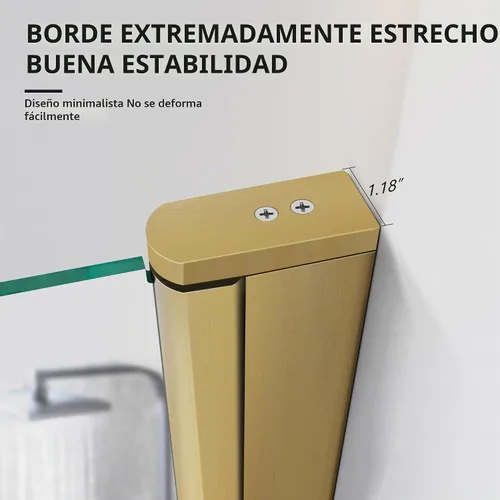 Vista 5 de Puerta de ducha de baño, puerta de ducha de vidrio templado sin marco, panel de ducha de 28" de ancho x 72" de alto, puerta de ducha batiente simple