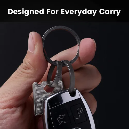 Vista 2 de TIKIDESIGN Titanium Key Rings for Keychains, Quick Release Side Pushing Key Chain Rings Kit, Titanium Key Rings for Men