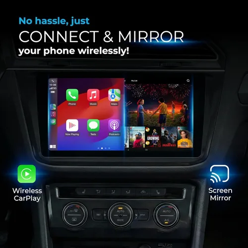 Vista 5 de AutoSky Mirror-Link AIR PRO - Adaptador inalámbrico de reflejo de pantalla para CarPlay con cable, requiere teléfono USB-C, compatible