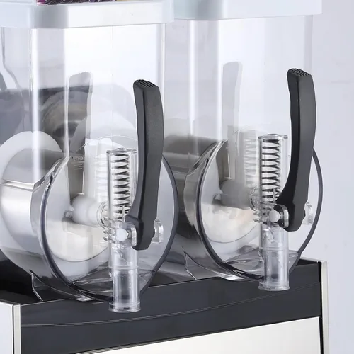 Vista 4 de 15L Dual-Tank Slushy Machine 700W Comercial Acero inoxidable Doble tanque Congelación rápida de 700 W Limpieza automática Para Blanco