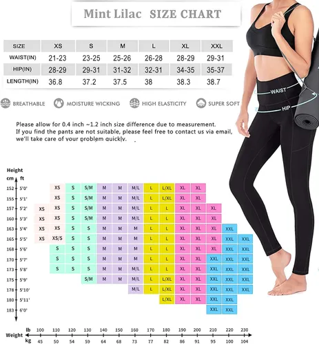 Vista 6 de Leggings de yoga con estampado de cintura alta para mujer, color menta, color lila