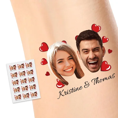 Vista 12 de Tatuajes temporales personalizados, tatuajes de flores de nacimiento personalizados para cumpleaños, boda, despedida de soltera, 1 juego de 15