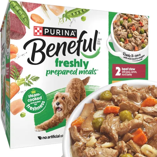 Vista 24 de Comidas preparadas Purina Beneful, comida para perro, paquete surtido, 10 onzas Tubo, paquete de 8