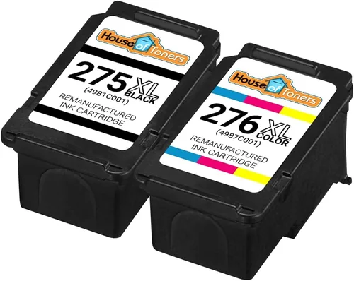 Vista 2 de Houseoftoners Paquete combinado de cartuchos de tinta de color negro y CL-276XL de repuesto remanufacturado para Canon PG-275XL – Tinta de impresora