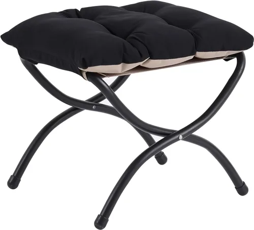 Vista 15 de LITA Taburete reposapiés tapizado plegable, moderno y pequeño otomano portátil con cojín de algodón grueso desmontable acolchado con marco de metal