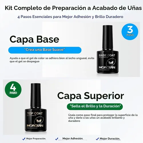 Vista 3 de Morovan - Deshidratador de uñas e imprimación con capa base superior de gel