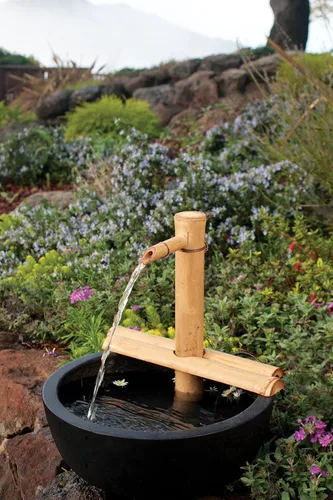 Vista 4 de Kit de fuente de bambú ajustable de 12 pulgadas con bomba, función clásica de agua Zen para cuencos, lavabos, jardines acuáticos y decoración