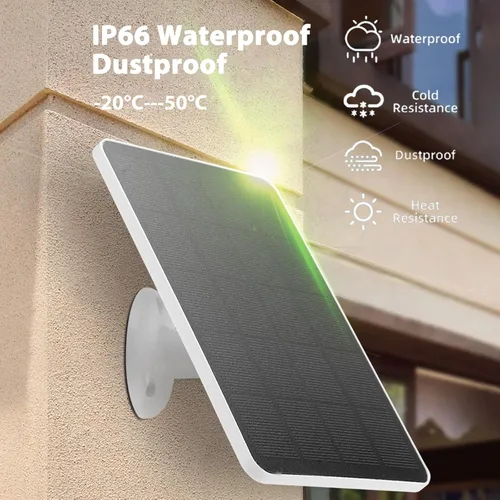 Vista 4 de Paquete de 4 paneles solares para cámara al aire libre, cargador de panel solar micro USB y USB-C, panel solar de 5 V, 6 W, 4 W, 3 W, para cámara