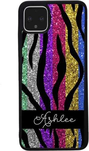 Vista 3 de Colorful Tiger Stripe - Funda de goma negra personalizada compatible con Google Pixel 10, 10 Pro, 10 Pro XL, 9a, 9 Pro, Pixel 9, Pixel 9 Pro XL, 8a