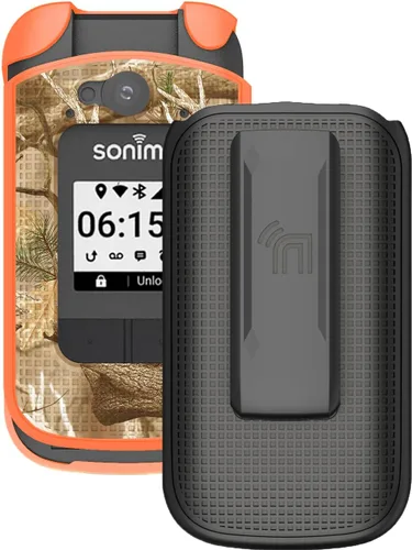 Vista 10 de Funda con clip para teléfono móvil Sonim XP3 Plus 4G, cubierta rígida delgada Nakedcellphone y [rotación/trinquete] Combo de funda de cadera