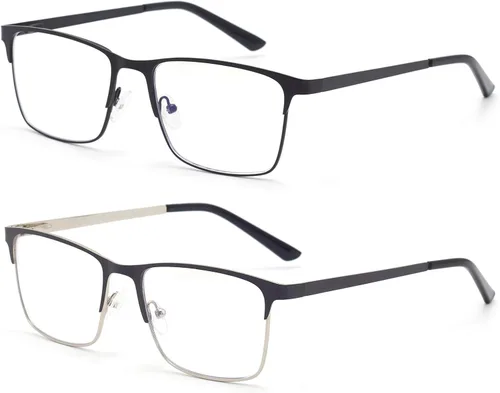 Vista 2 de Gafas de miopía para distancia con estuche rígido, bisagra de resorte, lentes de luz azul, no lentes de lectura