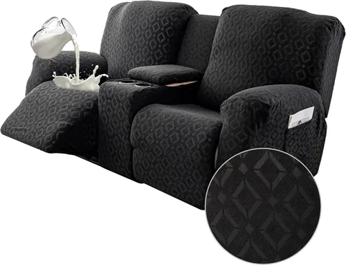 Vista 23 de Gennia Funda Impermeable para Silla Reclinable, Fundas Elásticas para Sofá Reclinable con Bolsillos, Fundas Lavables para Silla Reclinable Lazy Boy