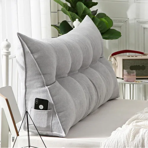 Vista 15 de Almohada triangular para cabecero, almohada de cuña grande lavable para el cuerpo, soporte de posicionamiento del respaldo, almohadas de lectura