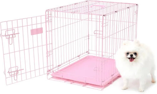 Vista 15 de Jaula de perro Carlson segura y compacta de doble puerta de metal, mediana con panel divisor