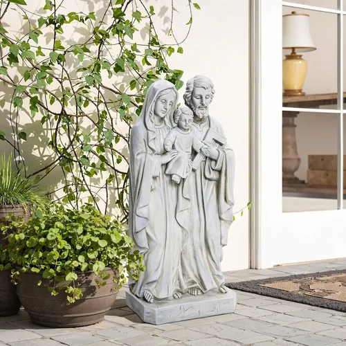 Vista 13 de LuxenHome - Estatua de Virgen María para exteriores, estatua religiosa de jardín de 30 pulgadas, estatua de la Santísima Madre al aire libre