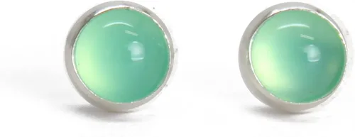 Vista 15 de Aretes de tuerca con piedras preciosas para mujeres y niñas, bisel redondo de 0.157 in de plata esterlina 925