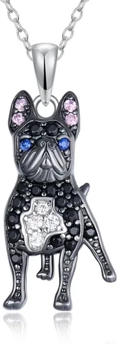 Vista 13 de Collares con colgante de perro de plata de ley S925 – 24 razas corgi/husky/labrador/pastor para mujer
