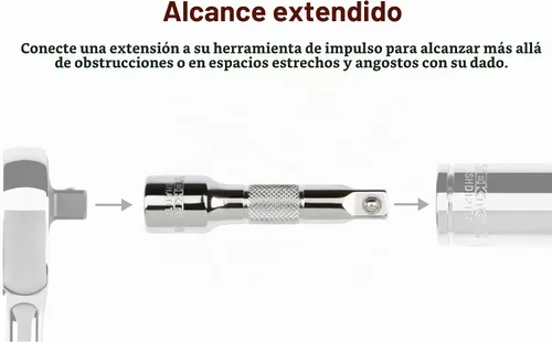 Vista 3 de TEKTON SHA90008 - Juego de extensión de 1/4 pulgadas, 3 piezas