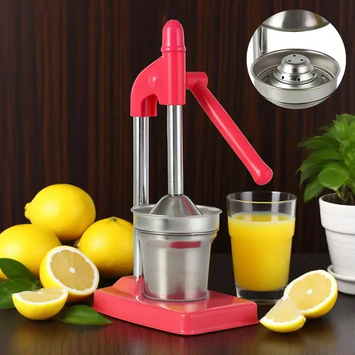 Vista 7 de Exprimidor manual de hierro fundido, exprimidor manual de cítricos de acero inoxidable, exprimidor de naranja limón resistente para jugo fresco