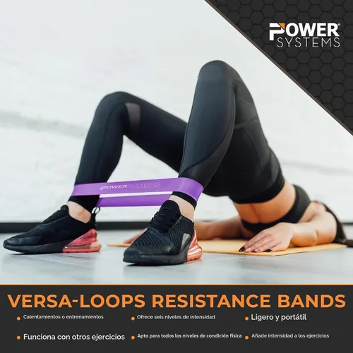 Vista 2 de Power Systems Versa Loops – Bandas de resistencia de grado comercial, juego de bandas de bucle para ejercicio, bandas elásticas para terapia física