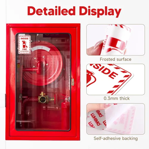 Vista 3 de 6PCS Fire Extinguisher Inside Sign Stickers,Self Adhesive Vinyl Waterproof and Scratch Resistant Safety Fire Extinguisher Label Waterproof, Suitable