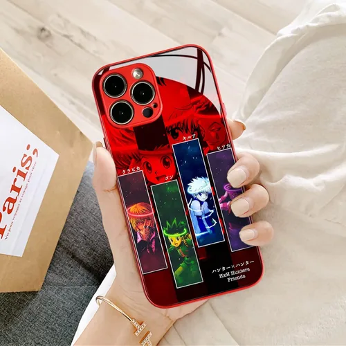 Vista 4 de HxH Gon Killua Kurapika - Funda protectora para iPhone 11, diseño de manga anime, color rojo templado a prueba de golpes Classic manga graphics