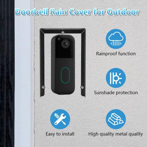 Vista 4 de Cubierta de metal para timbre de puerta compatible con timbre de batería con anillo, Plus, Pro (2026), parpadeo, Google Nest, Arlo/Eufy/AOSU, timbre