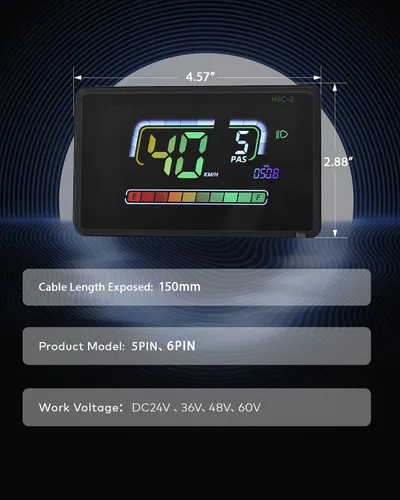 Vista 7 de Pantalla Ebike, protocolo UART Nº 2, conexión inalámbrica de aplicación para computadora de ciclismo LCD colorida, con puerto de carga USB, pantalla
