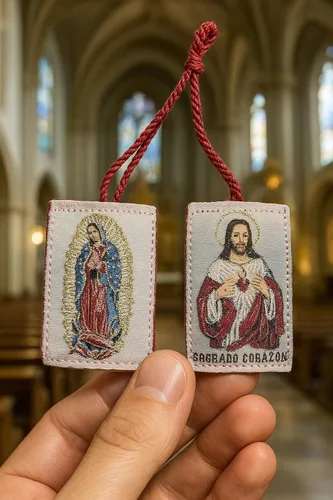Vista 3 de Escapulario del Sagrado Corazón de Jesús y Nuestra Señora de Guadalupe - Escapulario del Sagrado Corazon