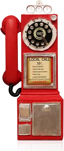 Vista 10 de Modelo de teléfono vintage – 3.74 pulgadas de largo x 2.95 pulgadas de ancho x 11.4 pulgadas de alto, accesorios de teléfono fijo antiguo negro