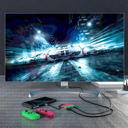 Vista 6 de Kstkry Switch Dock para Nintendo Switch, base portátil con puerto HDMI TV USB 3.0 y carga USB C, compatible con Nintendo Switch Steam Deck MacBook