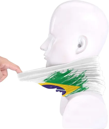 Vista 7 de PARREN Calentador de cuello con bandera brasileña, bufanda de tubo de esquí y máscara de media cara de snowboard, cubierta facial para hombres