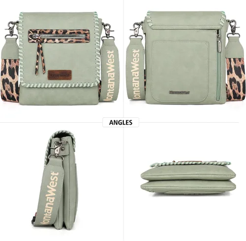 Vista 3 de Montana West Bolsos cruzados para mujer con doble compartimento, bolso cruzado occidental