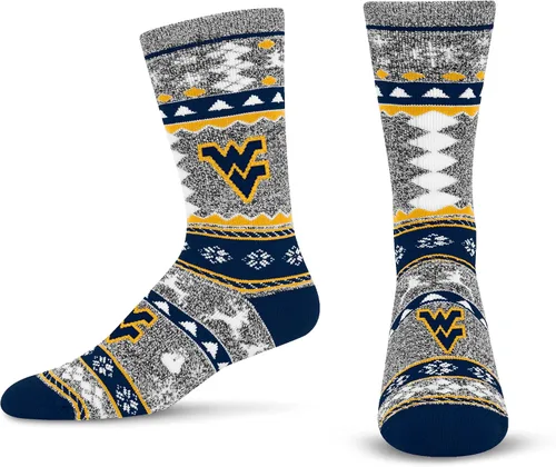 Vista 64 de For Bare Feet Ugly Holiday Sweater Crew Sock NCAA